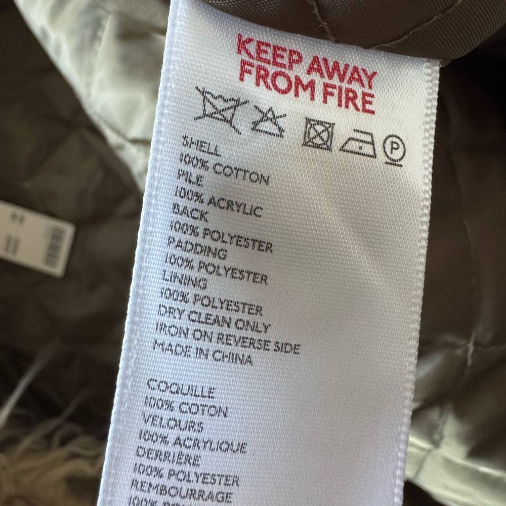 NWT Urban Outfitters Tasha Corduroy Faux Fur Trim Trench Coat Green XL - Picture 9 of 10